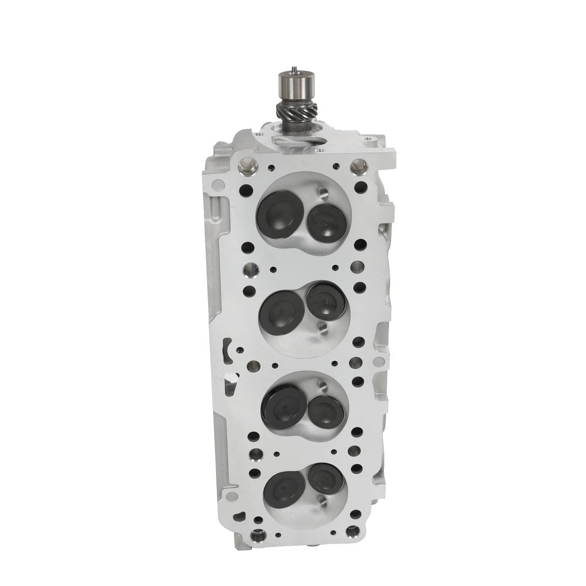 Cylinder head casting with four intake ports and three combustion chambers, metallic silver