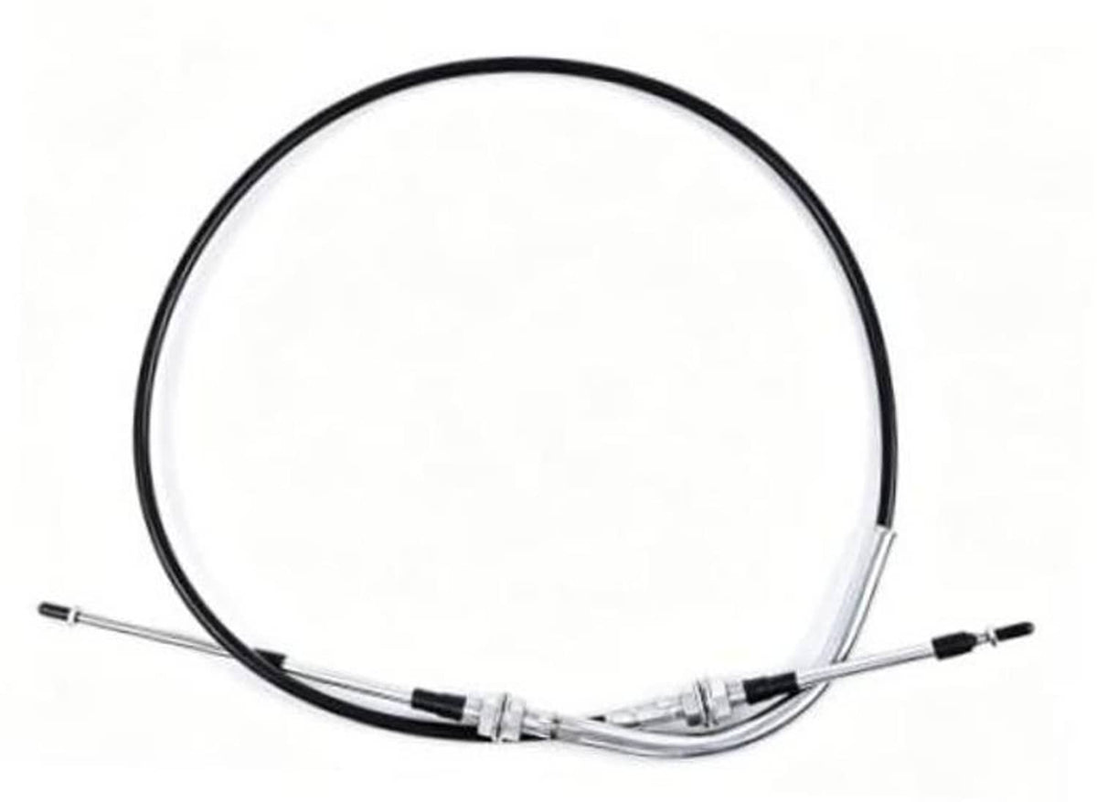 Golf cart transmission shift cable loop with silver sections and black capped ends