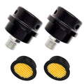 Air compressor silencer filter, 1/2in threaded, black with yellow insert, 2-pack