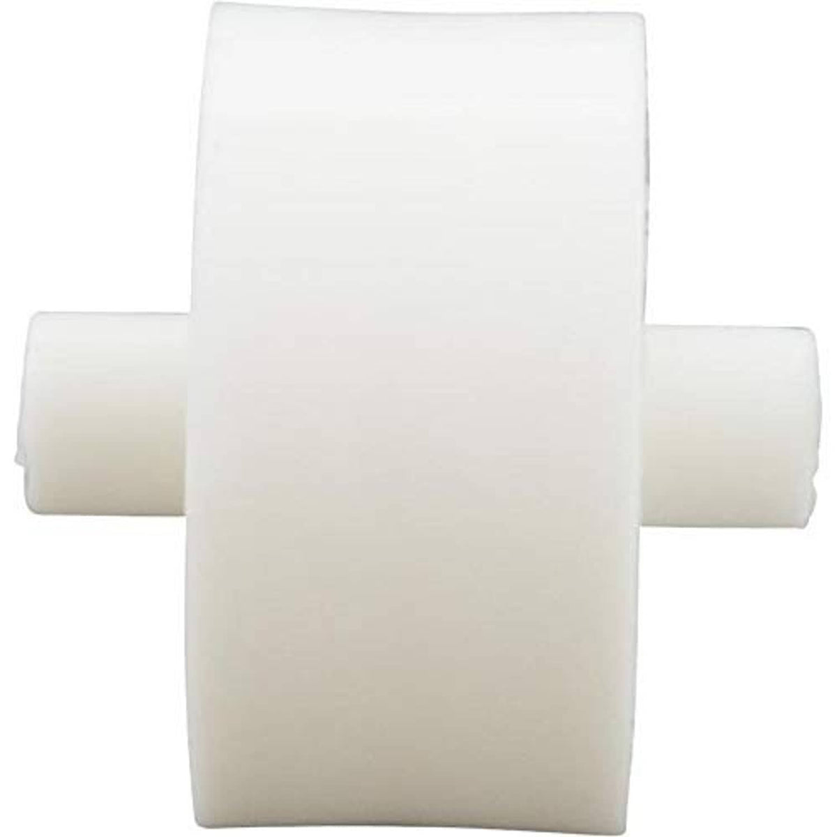 White plastic wheel roller mount piece with side tabs for pool cleaner