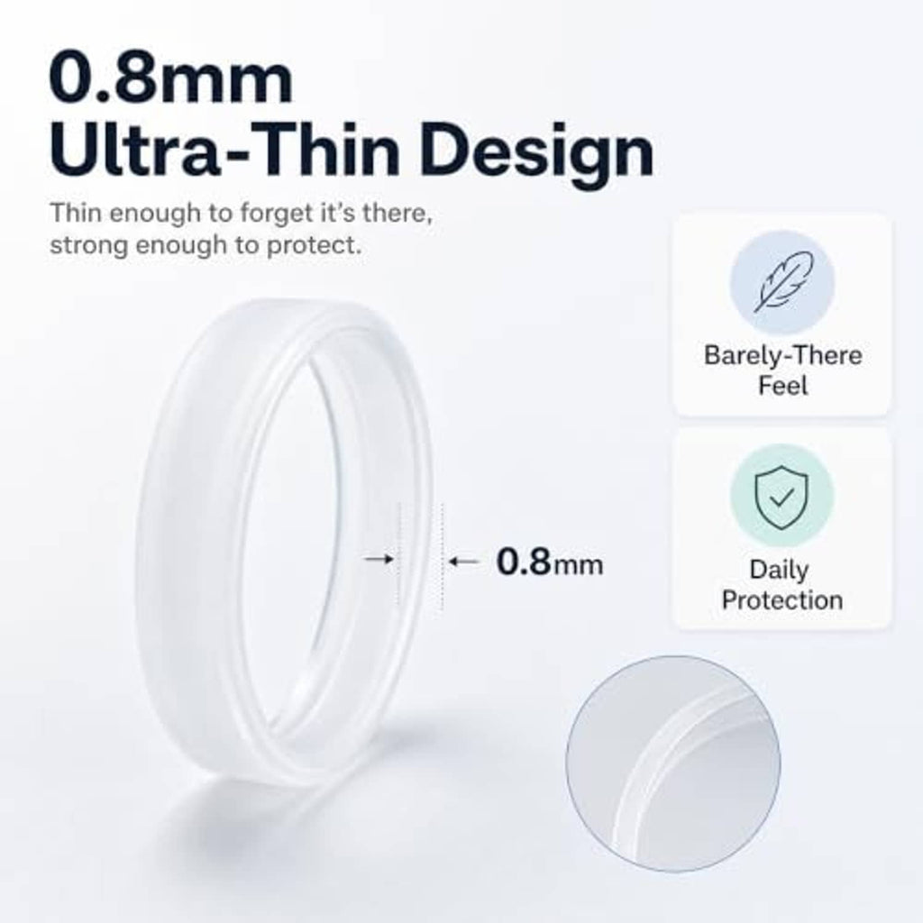 Ultra-thin white silicone ring cover band with open center