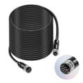 30-foot boat Ethernet cable with black coiled wire and metal end connectors