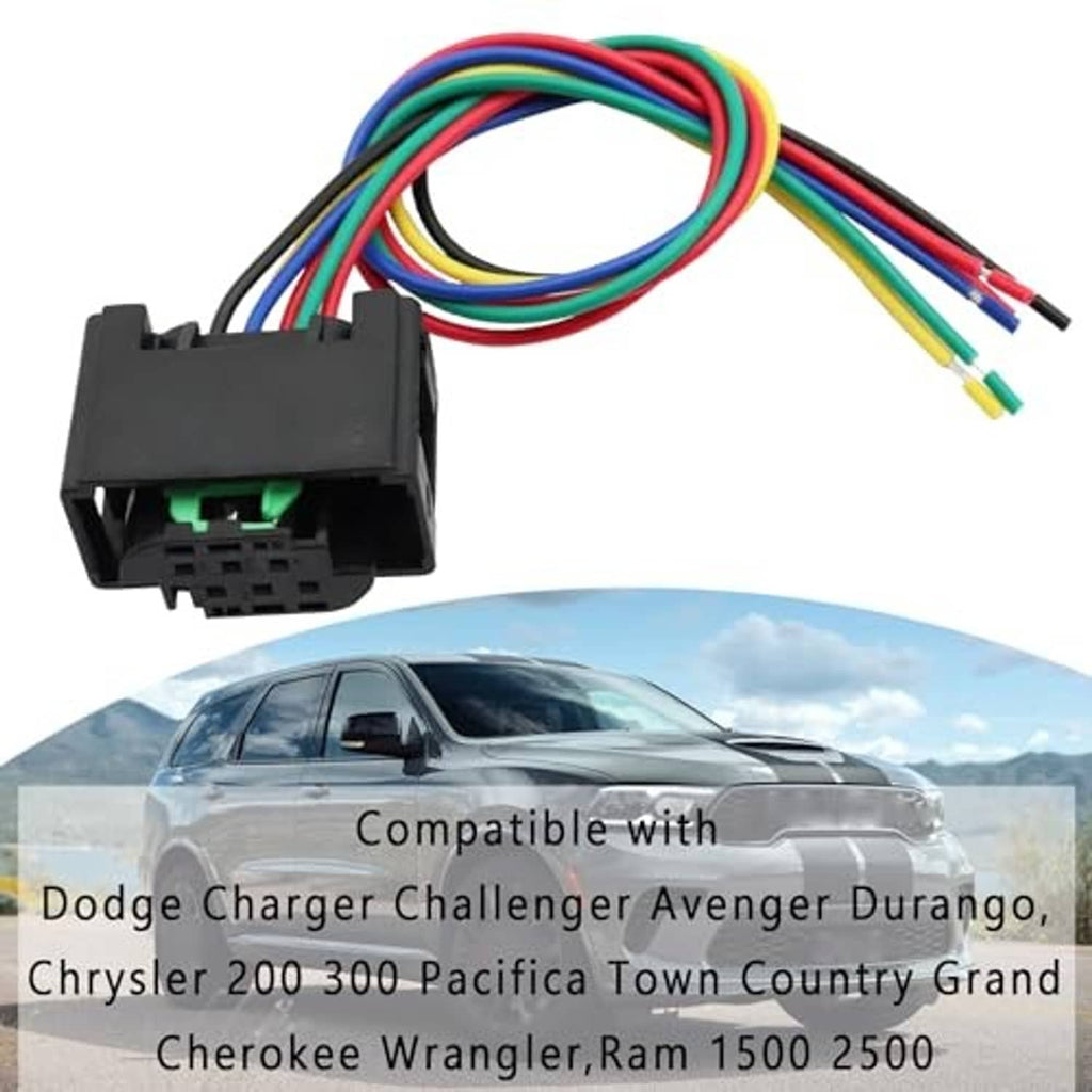 Throttle body connector harness plug with multicolor leads and black plastic plug body