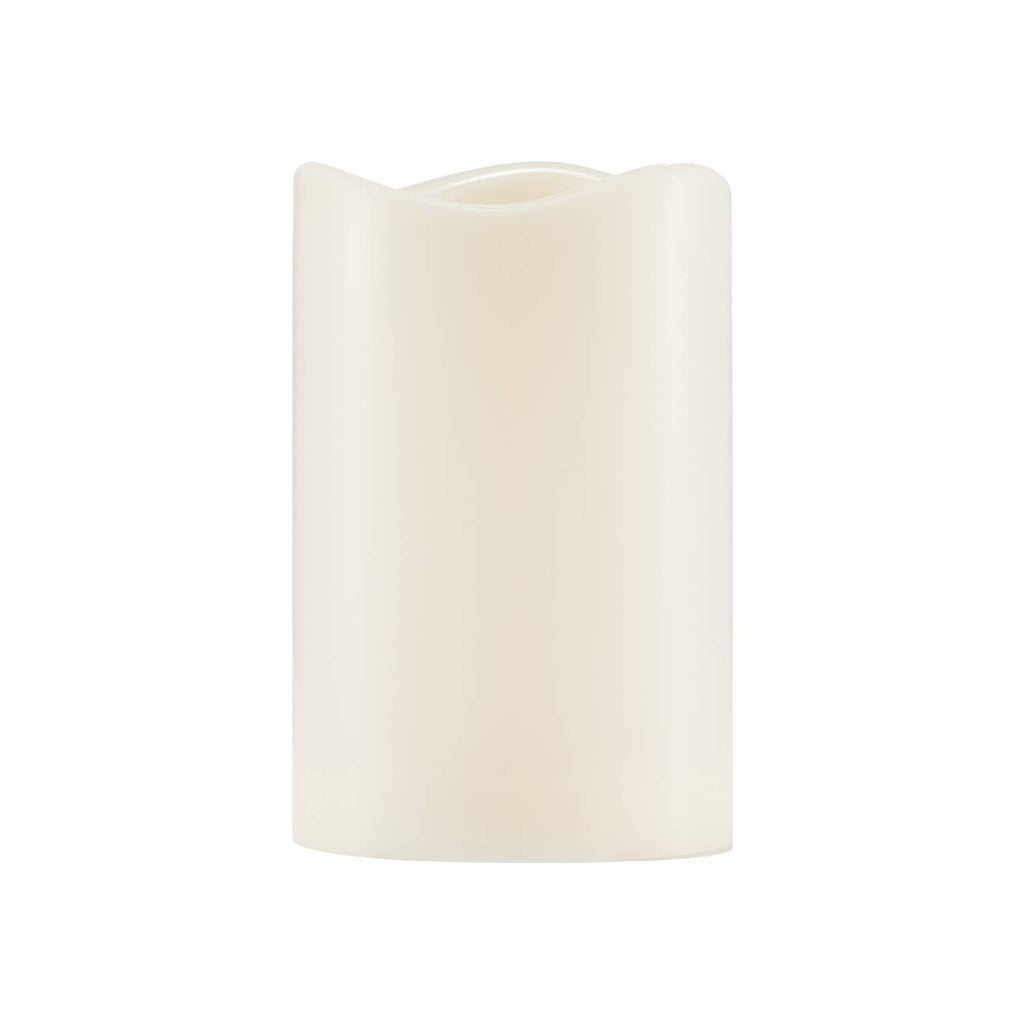 Ivory flameless LED candle, smooth wax cylinder