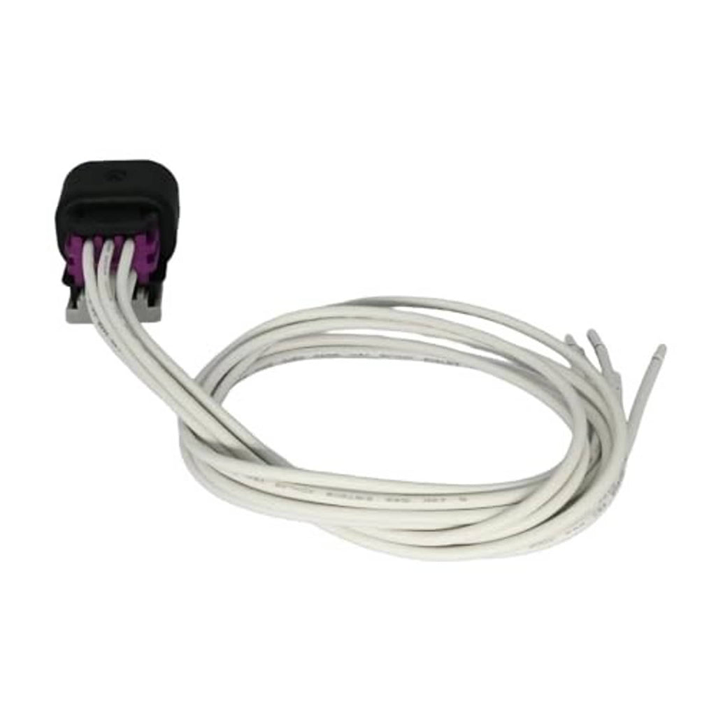 Throttle position sensor wiring harness lead set with black connector and multiple white wires