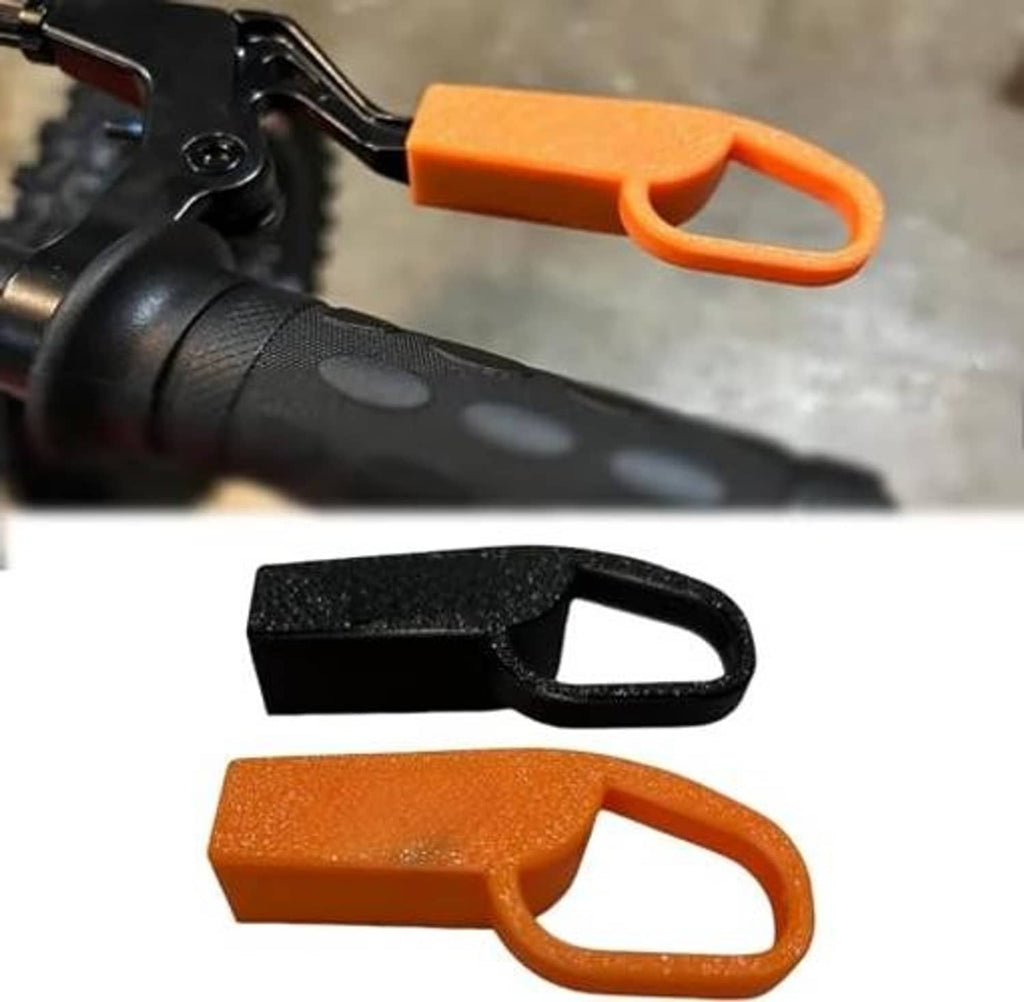 Brake lever extension set showing black and orange extensions with loop handles