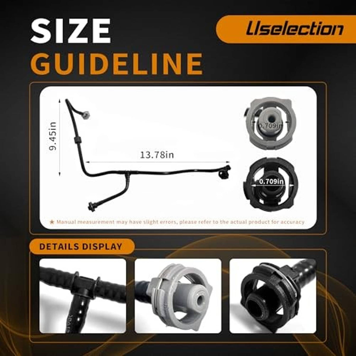 Coolant hose pipe set with metal end caps and mounting connector fittings