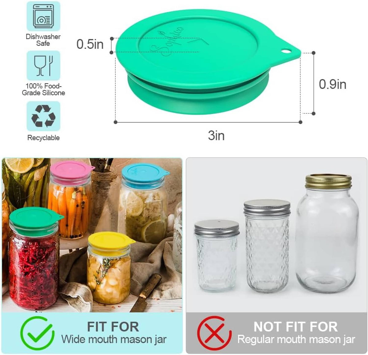 Green silicone airlock fermenting lid, round one-piece top with vent holes and tabs.