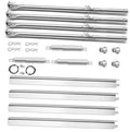 Stainless steel grill burner tubes with mounting brackets for 4-burner char grill