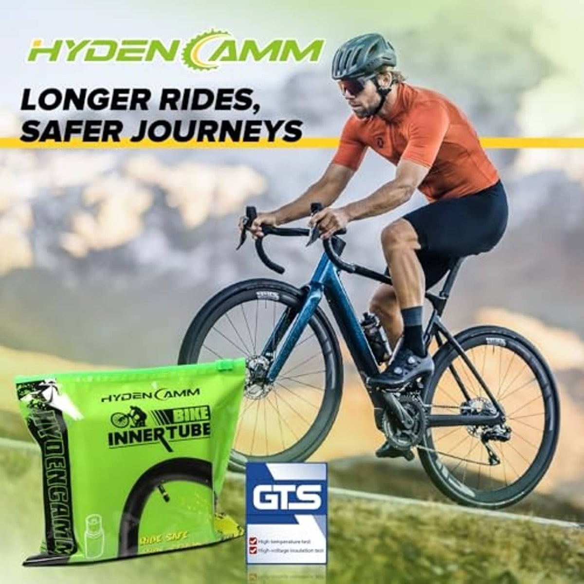 Bicycle inner tube pack with valve tubes and coiled spare tubes.