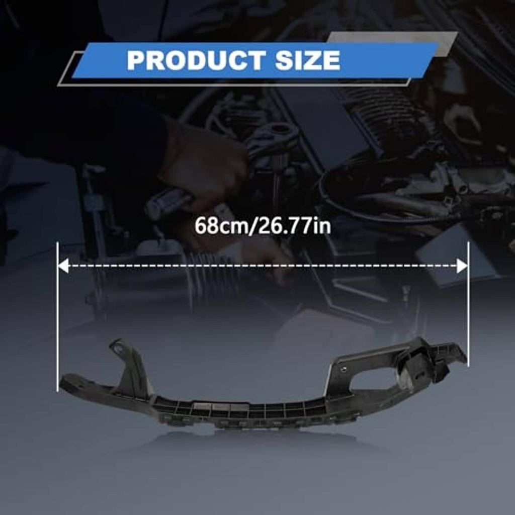 Front bumper bracket, black plastic with mounting holes and vented center section