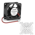 24V DC brushless cooling fan with 2-pin connector, black square frame, red/black leads