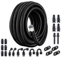 Black nylon braided PTFE fuel line kit, coiled hose with AN fittings