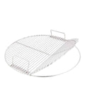 Stainless steel hinged cooking grate with wire grid and folded support handles