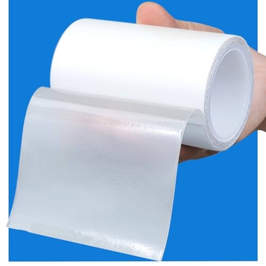 White roll repair tape with wide adhesive strip, ready to apply