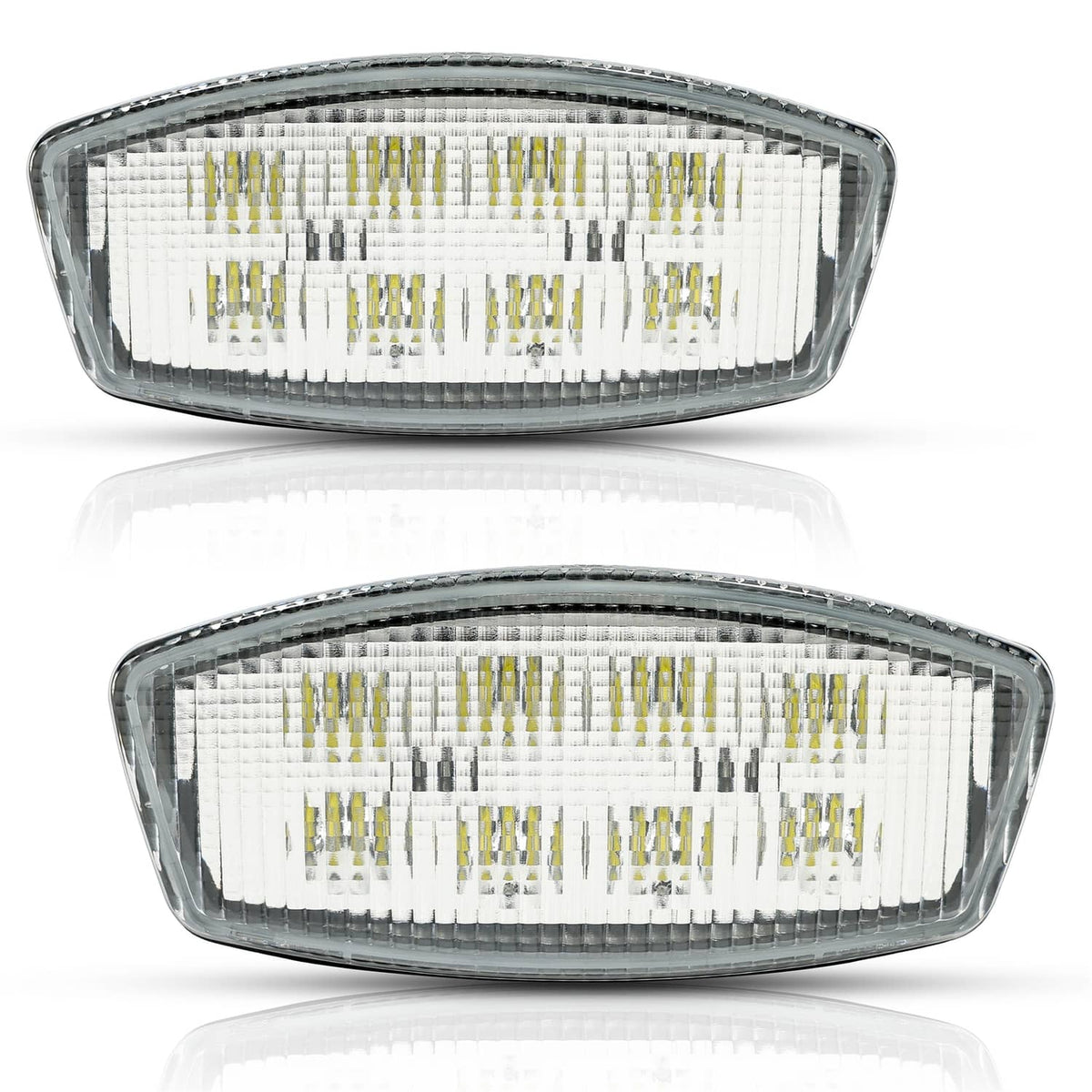 Pair of LED cab roof marker lights with clear lenses and dense LED reflector pattern
