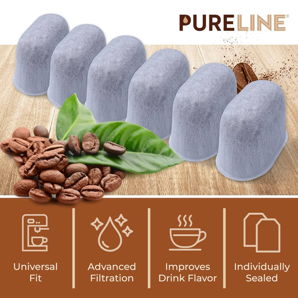 Set of gray Keurig coffee machine filter replacements, multiple curved filter cups