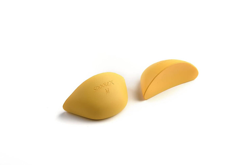 Yellow shoe filler inserts, M size pair for filling extra space in shoes