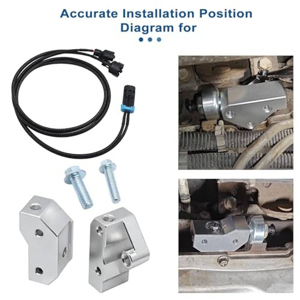 Knock sensor relocation harness and brackets with bolts for installation position