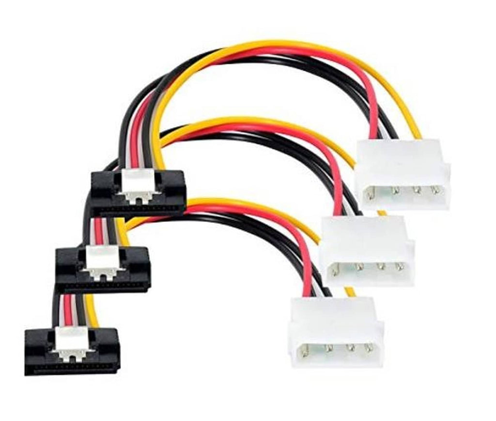 Molex 4-pin to SATA 15-pin power splitter cable with multiple white SATA plugs