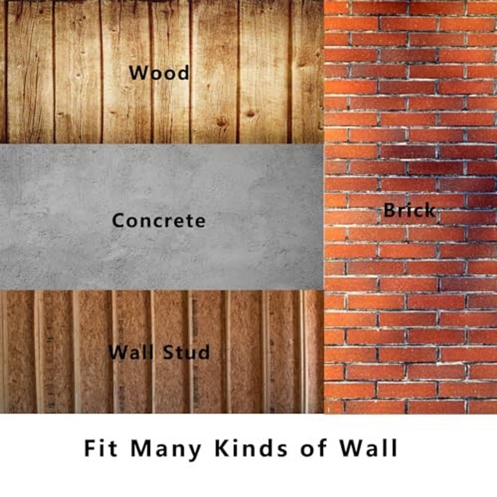 Wall-mount ladder hooks for wood, concrete, or brick surfaces