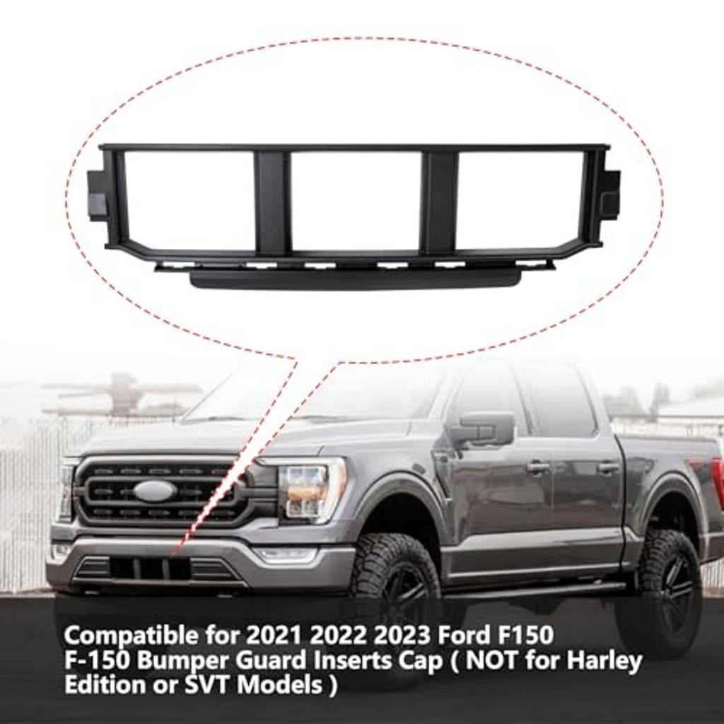 Black front bumper grille insert highlighted above a dark truck grille opening