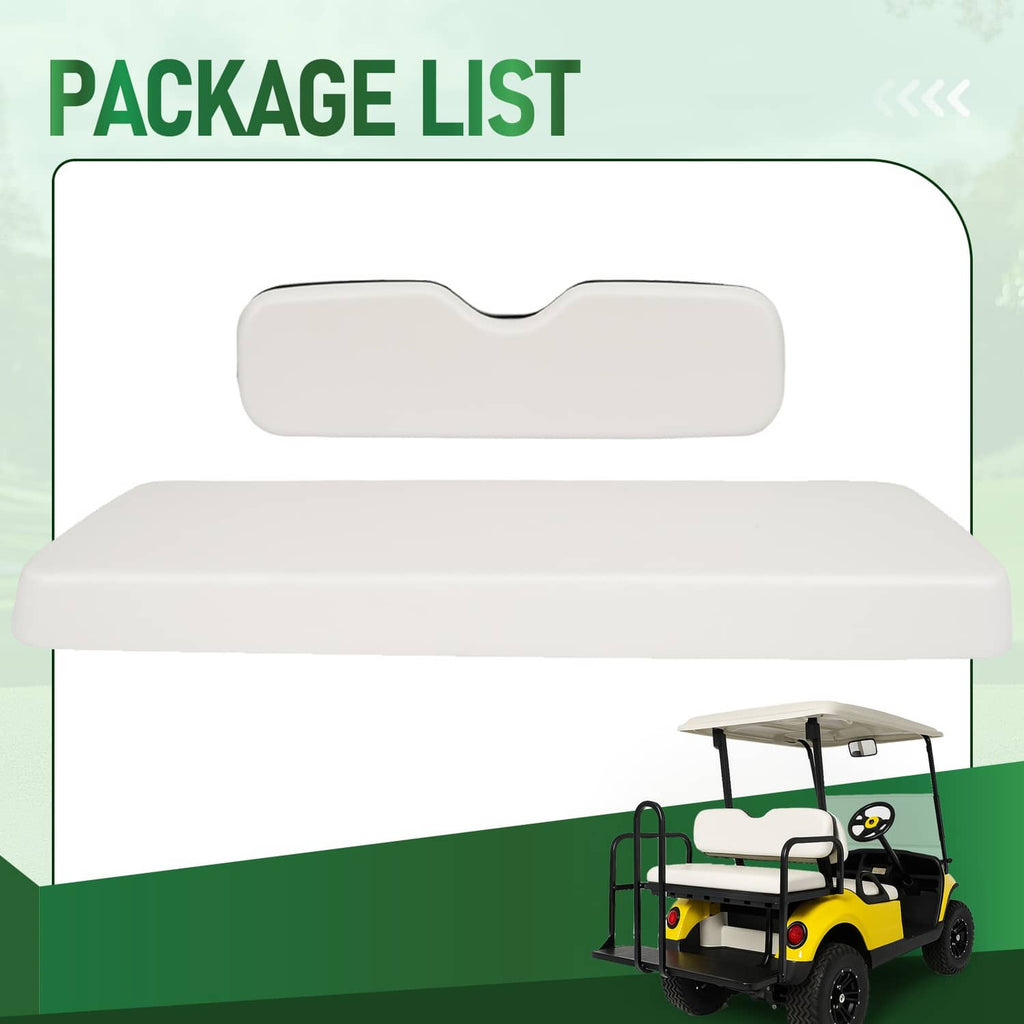 Set of white backrest cushion and seat bottom cushion