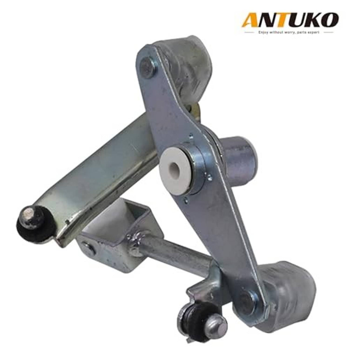 Manual shifter linkage equalizer with U-shaped metal bracket and rubber bushings