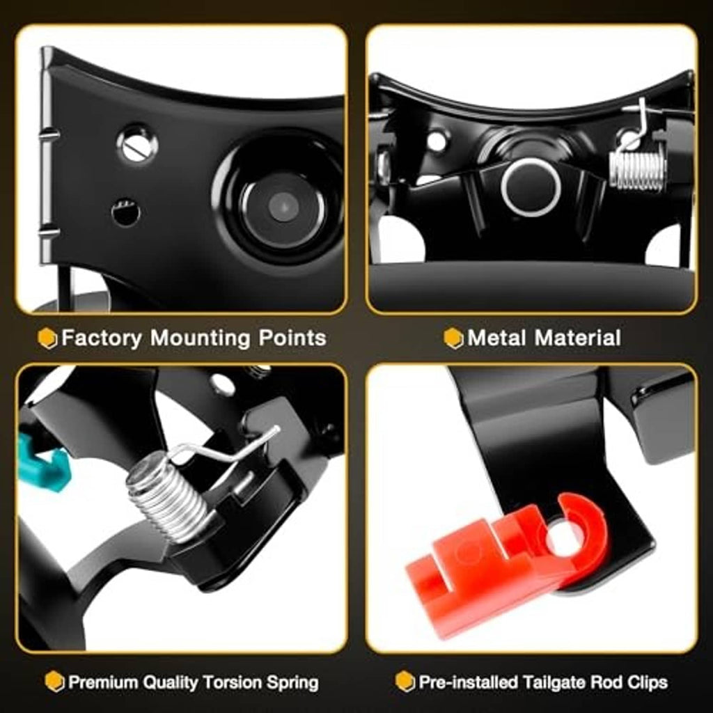 Black mounting parts with backup camera housing and pre-installed rod clips