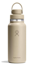 Insulated stainless steel water bottle with tonal oat lid and carry handle, 32 oz.