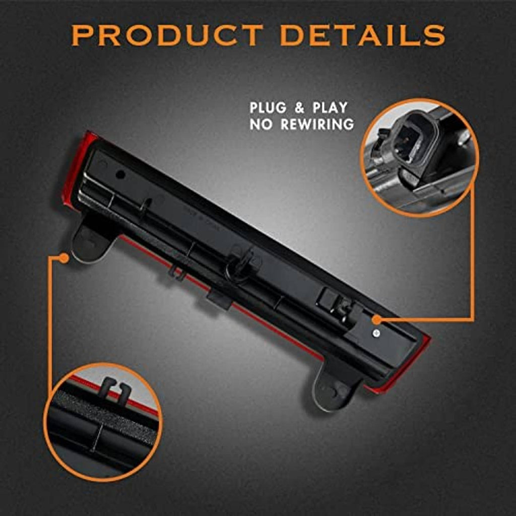 LED third brake light with black housing and visible plug connector detail.
