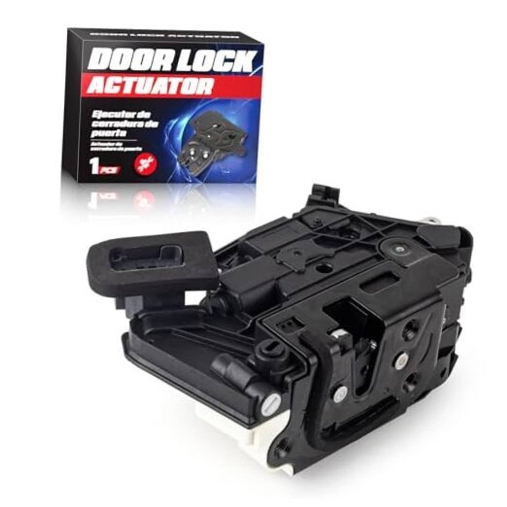 Black power door lock actuator latch assembly with mounting bracket