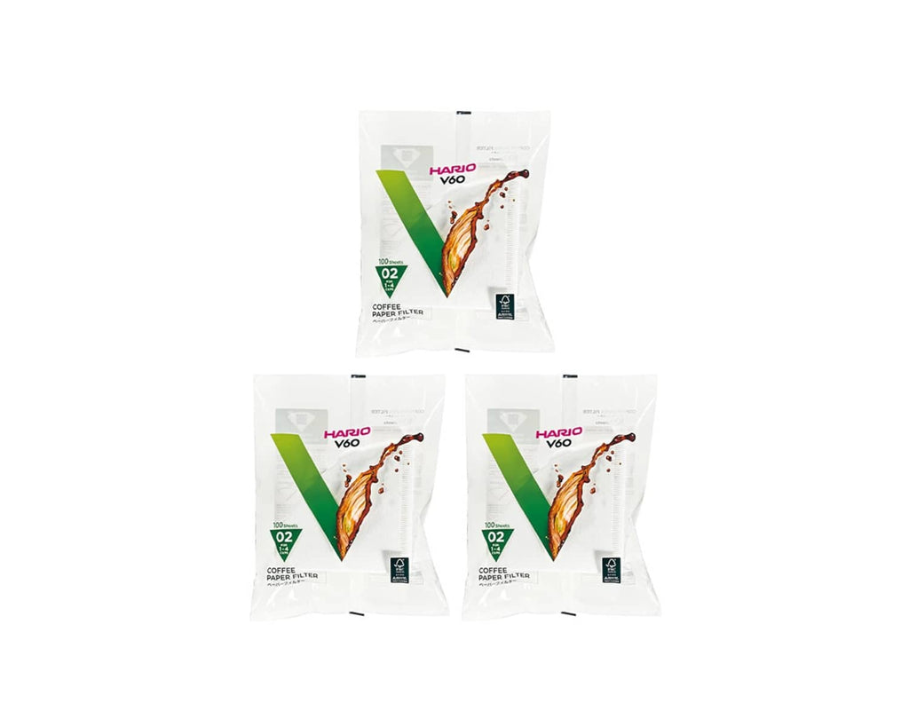Hario V60 paper coffee filter packs, Size 02, white, 300 ct