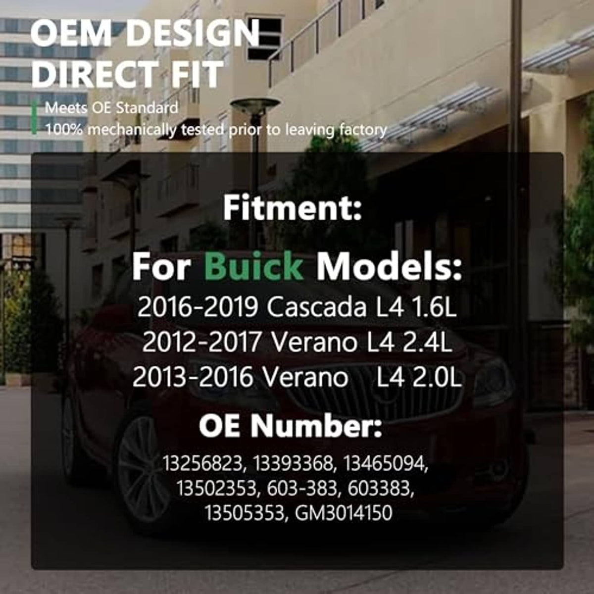 Coolant reservoir fitment and OE number information for compatible Buick models
