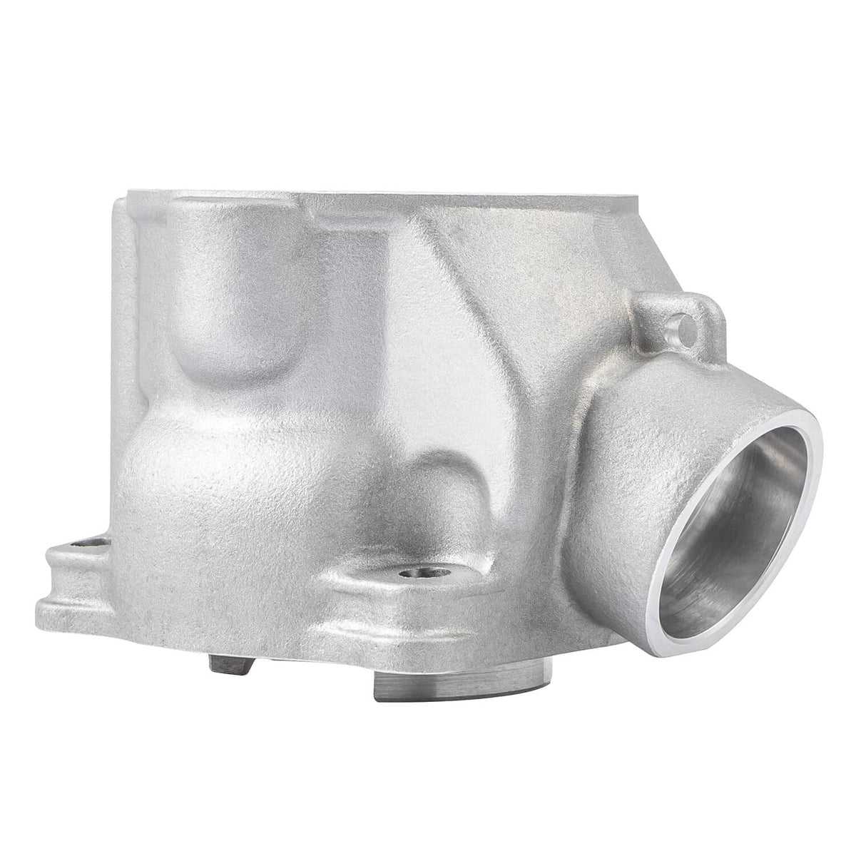 Metal cylinder casing with side port and machined inlet bore