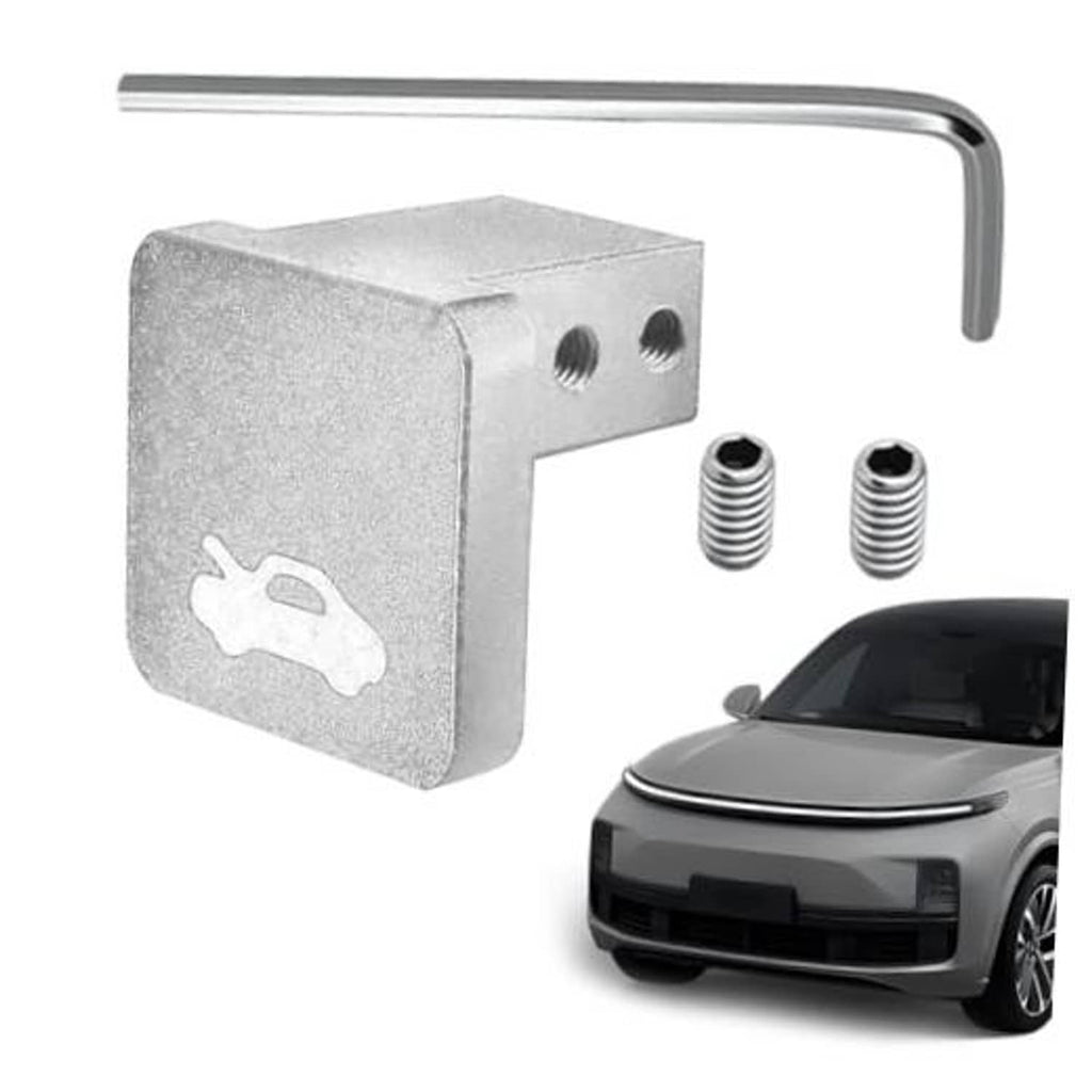 Silver hood latch release handle bracket with hex wrench and spring screws included