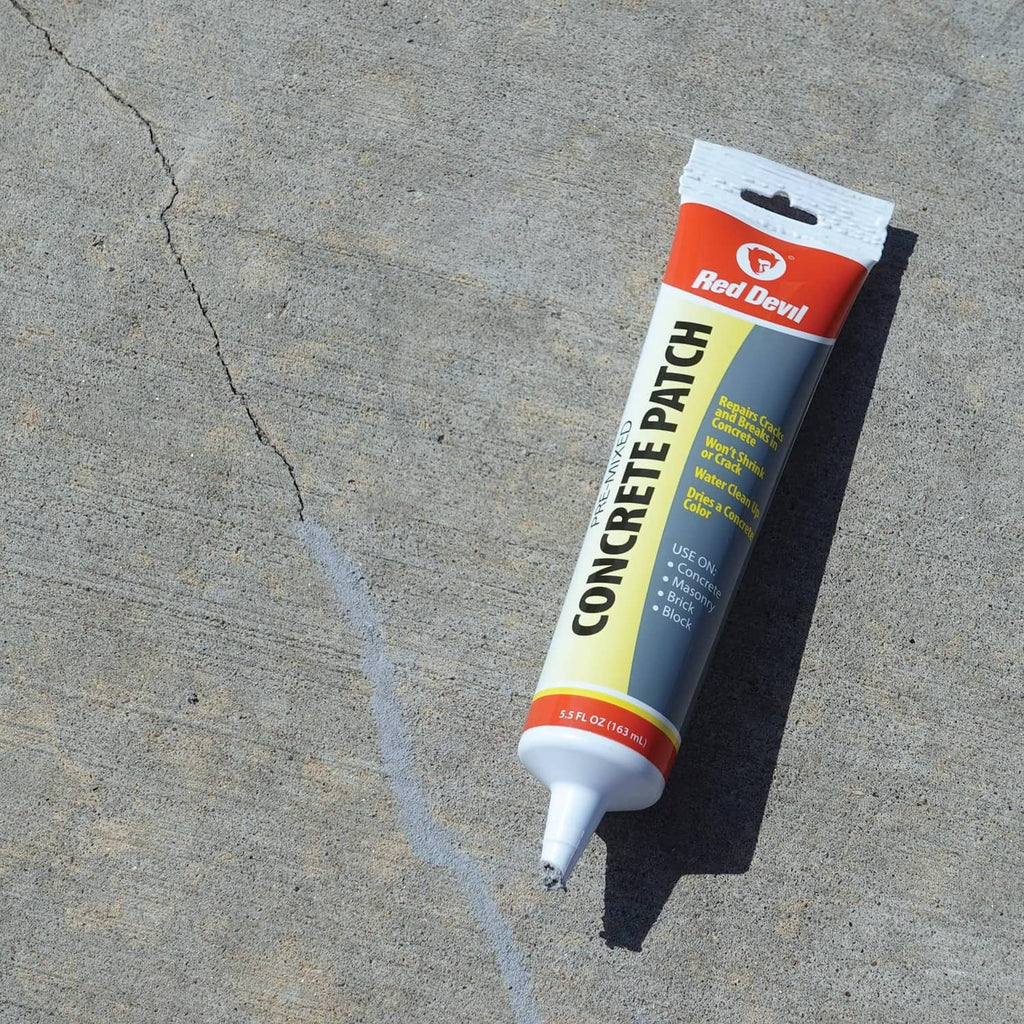 Pre-mixed concrete patch tube for gray cement crack repair on concrete slab
