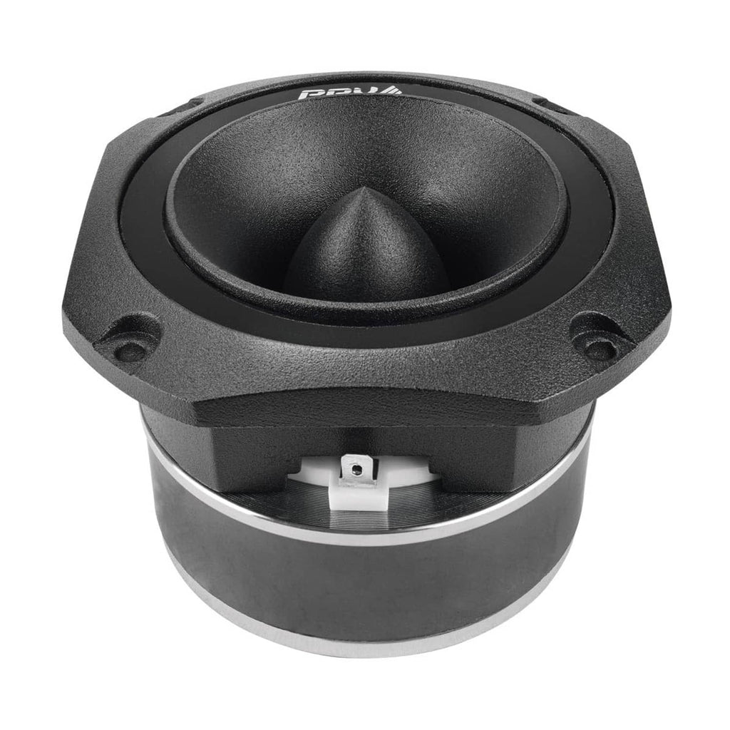PRV Audio black bullet tweeter with front dome and rear mounting housing