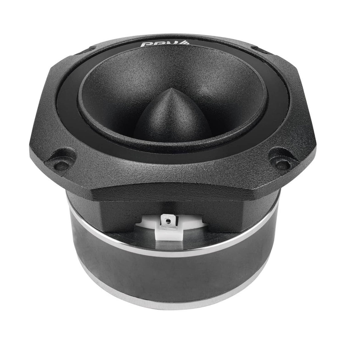PRV Audio black bullet tweeter with front dome and rear mounting housing