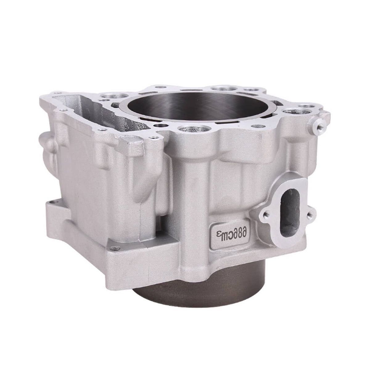 Cylinder block assembly with top mounting holes and side outlet, light aluminum