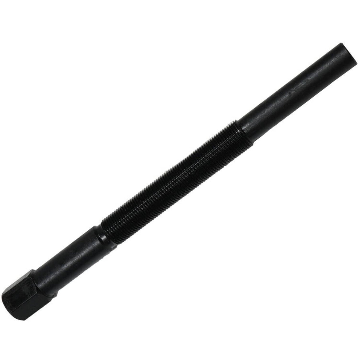 Black clutch puller remover tool with threaded shaft and flat hex end
