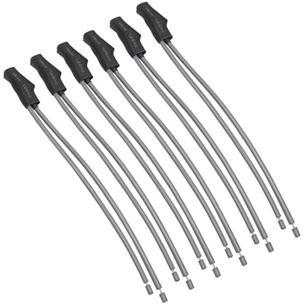 Variable resistor kit with multiple black adjustment housings and long silver solder leads