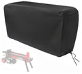 Black fitted log splitter cover with drawstring cord and stitched corner panel