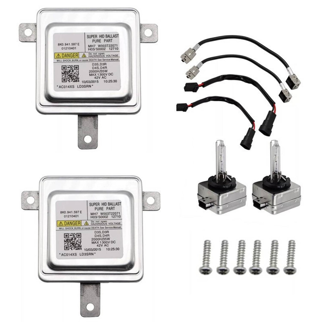 Xenon HID headlight ballast control unit kit with wiring harness and D3S bulbs