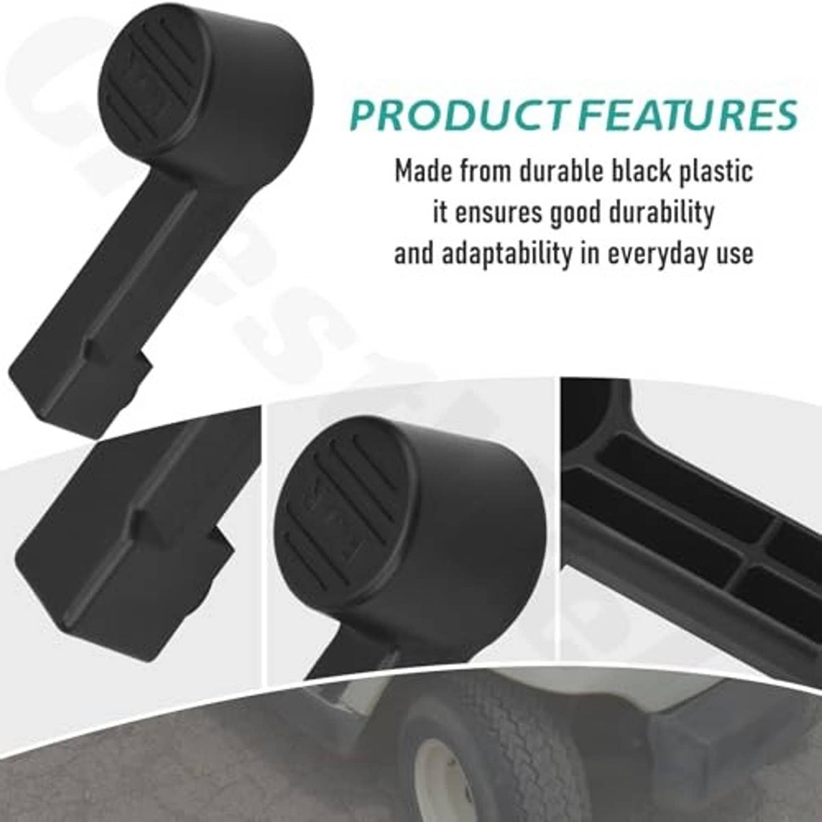Black plastic forward/reverse handle with ribbed round top