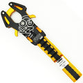 Kong Frog quick-draw carabiner lanyard, black and yellow webbing with metal clips
