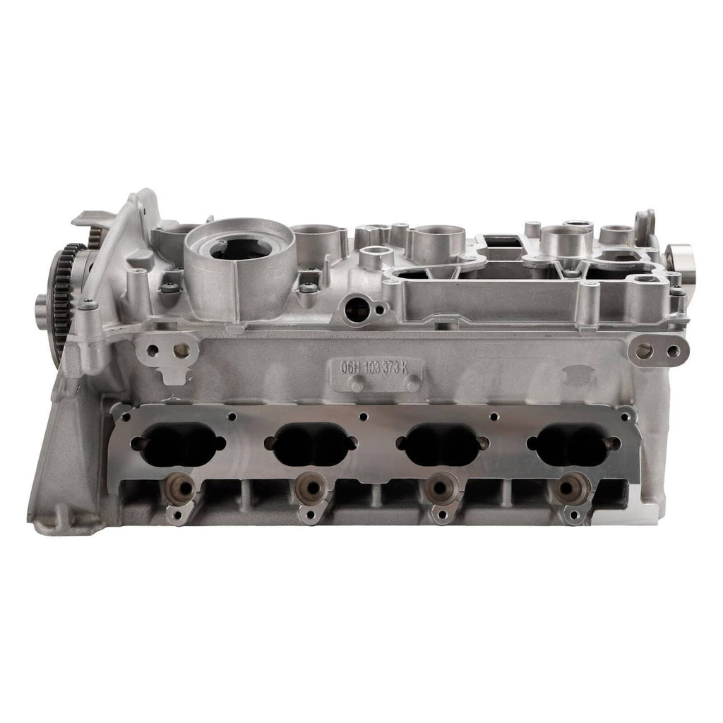 Cylinder head assembly with exhaust ports and mounting flanges, metal engine part