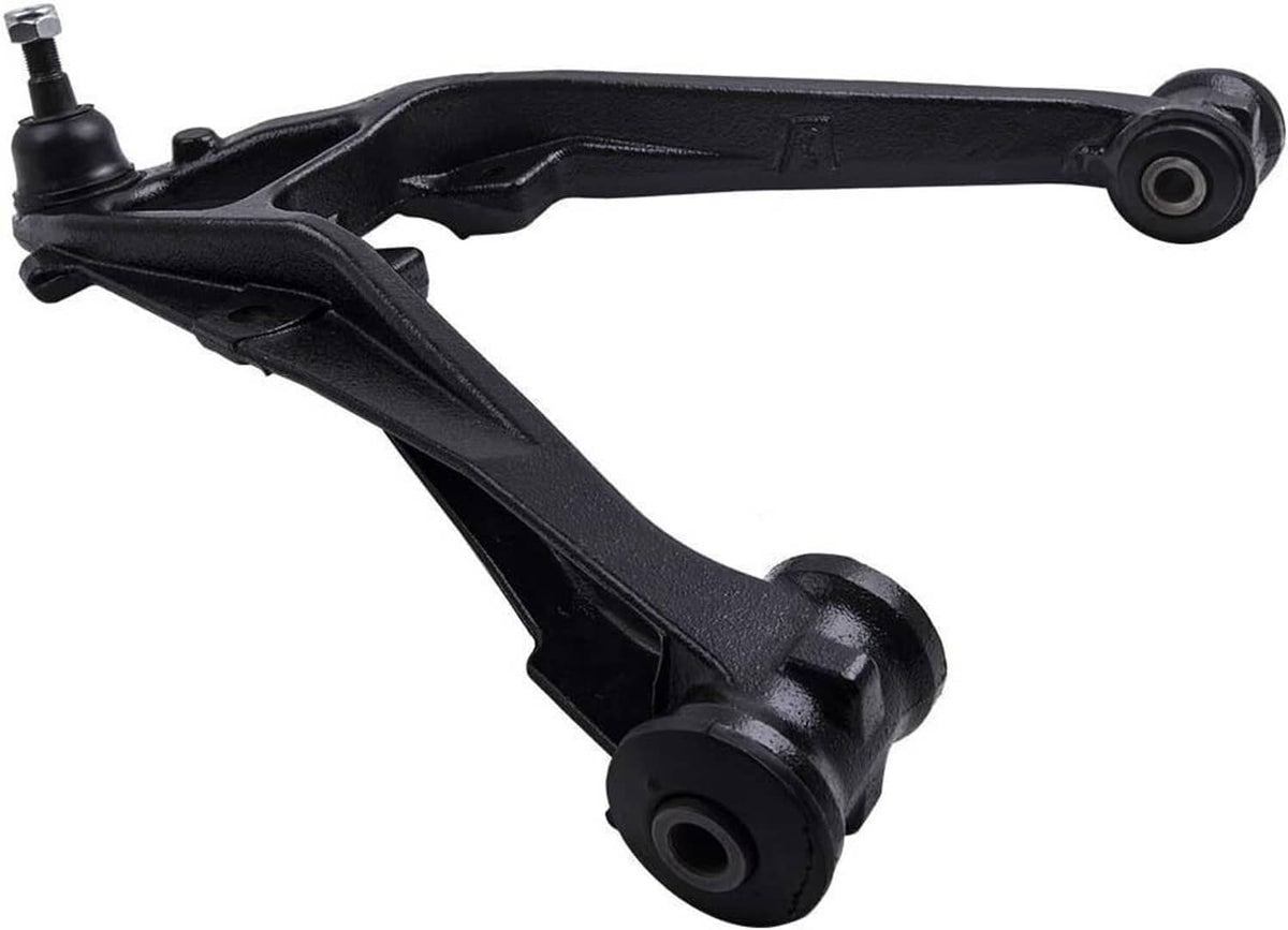 Front control arm assembly with ball joint, black metal, for upper and lower positions