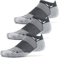No-show tab running and golf socks, dark gray and black with light gray toes