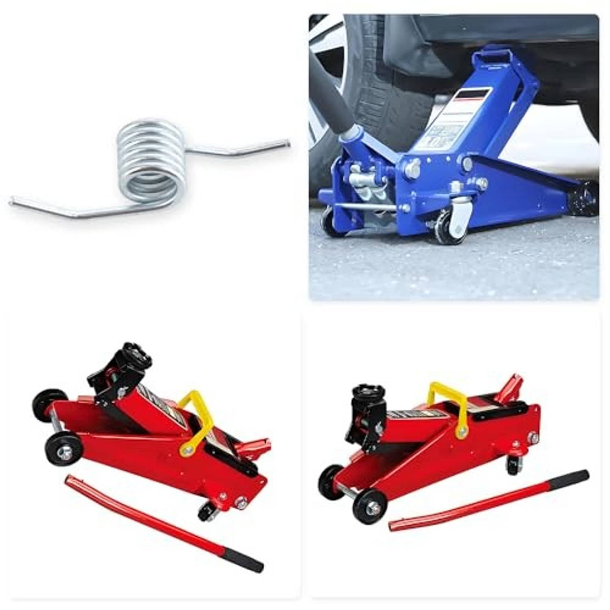 Return spring set for hydraulic floor jack, showing coiled springs and hook ends